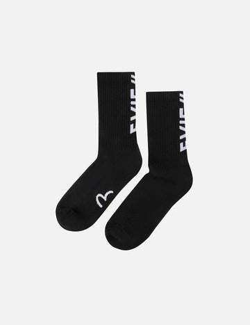 Evisu Jacquard Long Socks Black