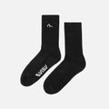 Evisu Seagull Embroidery Long Socks Black
