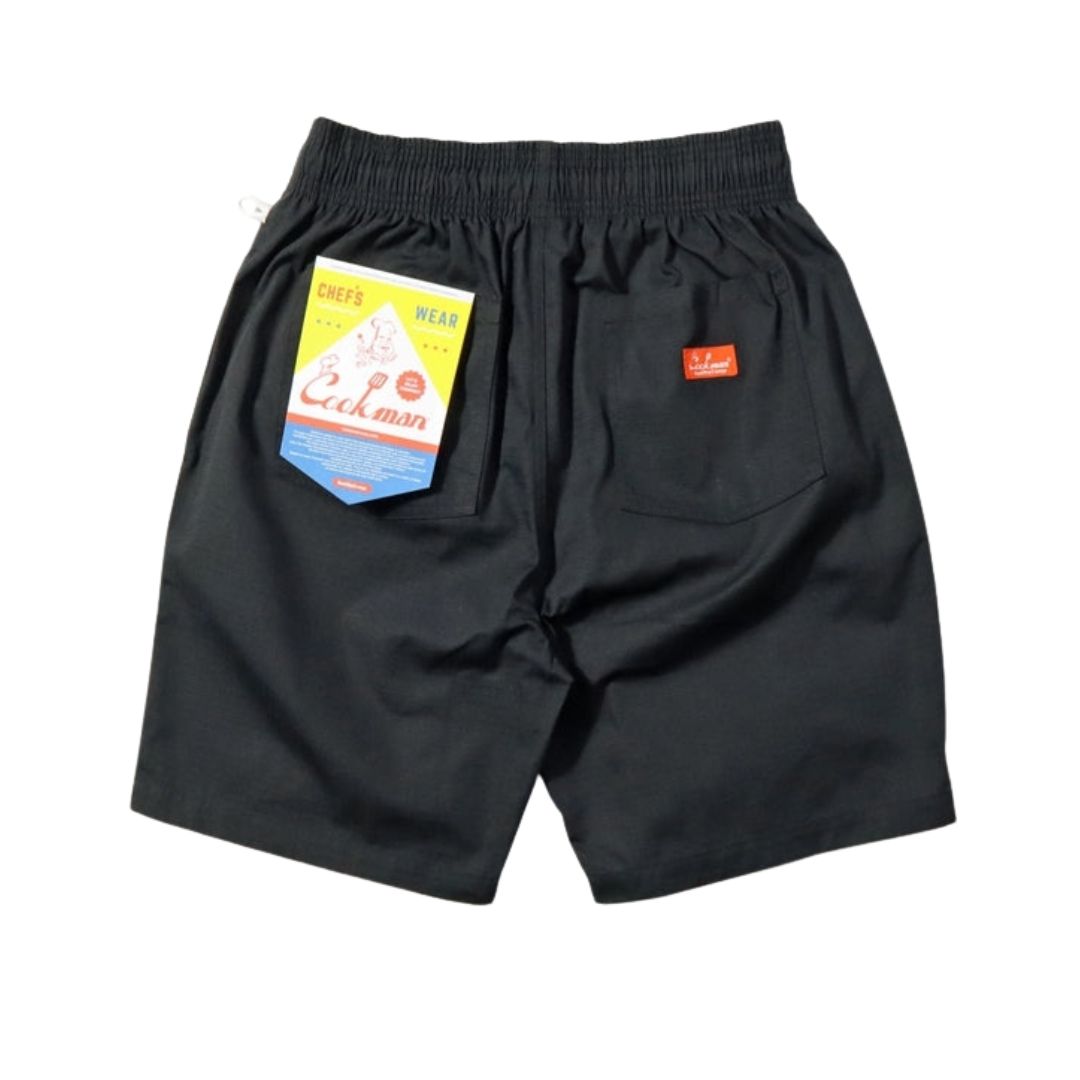 Cookman Chef Short Pants Front Pocket Duck Canvas Black