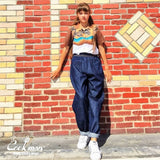 Cookman Chef Pants Semiwide Denim Navy
