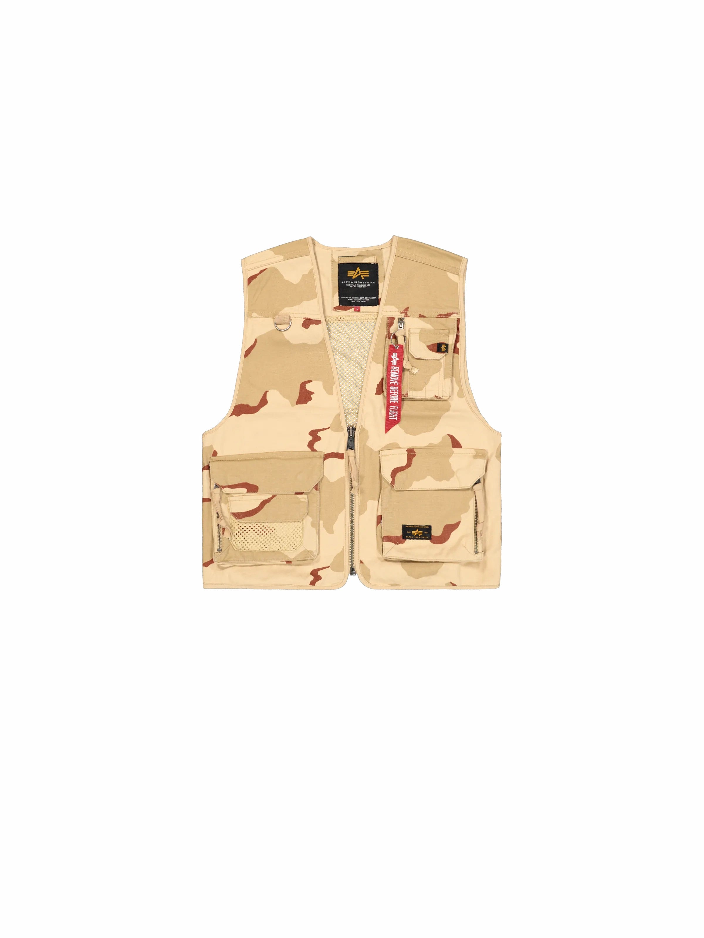 Alpha Industries Mesh Utility Camo Vest Desert Camo
