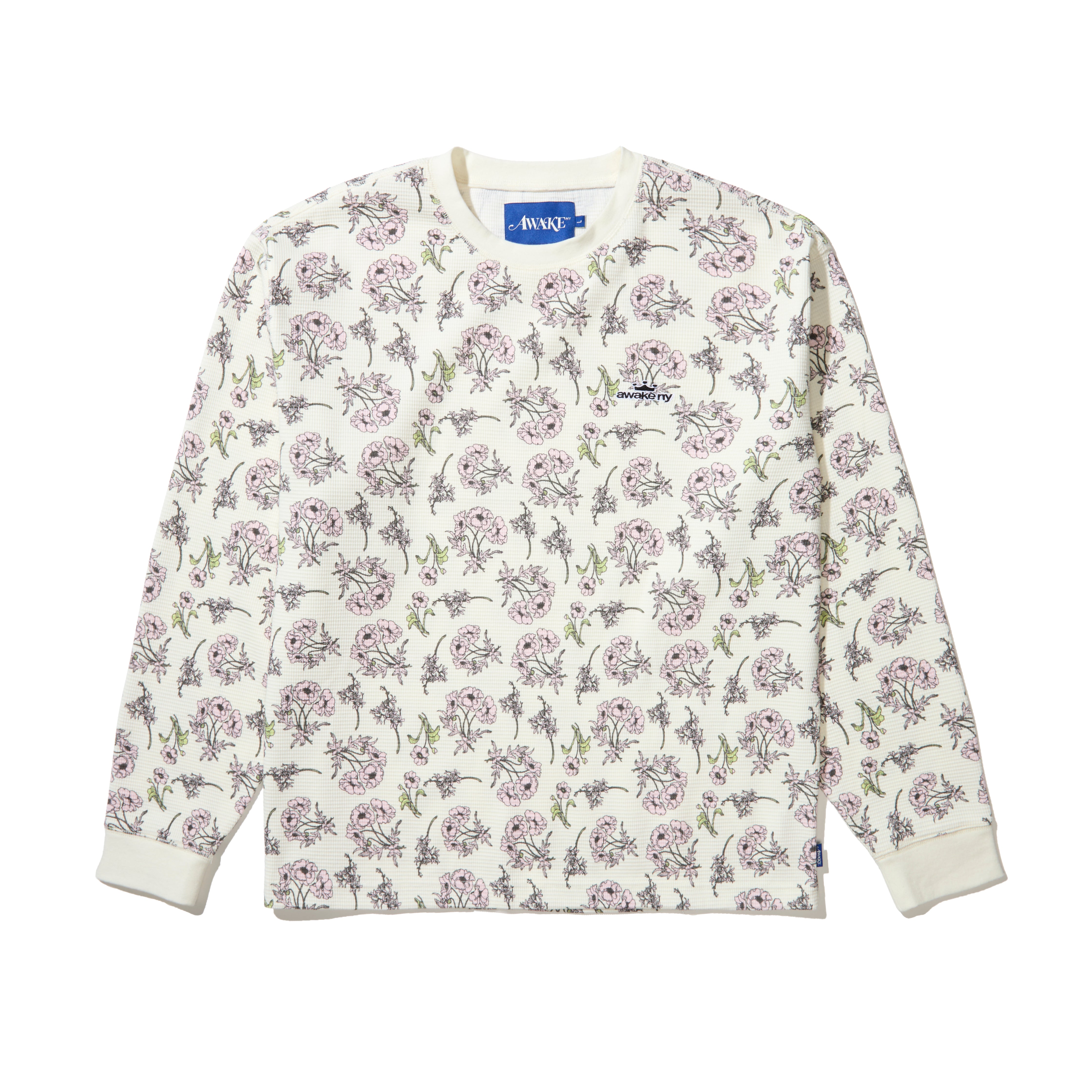 Awake NY Maglia Termica Floreale Bianco Sporco
