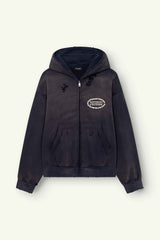 Dont Waste Culture Savy Zipper Hoodie Washed Blue