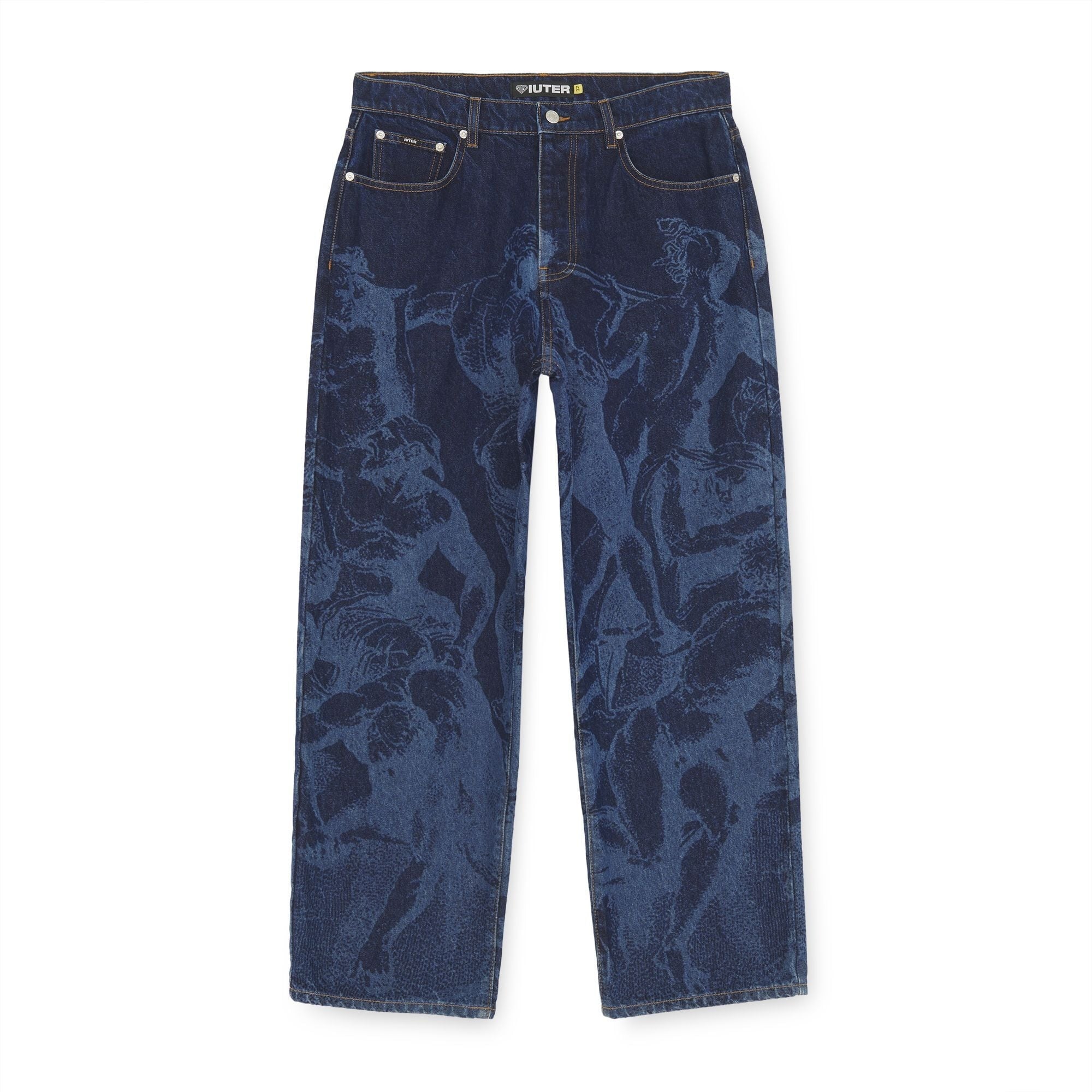 Iuter Battle Laser Baggy Denim Pants Rinsed
