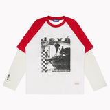 Devastates Lost Ls Layered Tee Red White