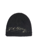 Ed Hardy Script Brushed Beanie Black