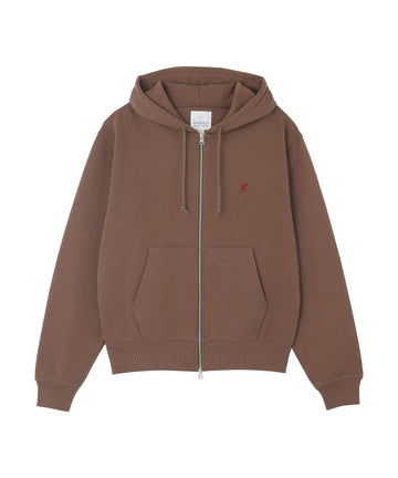 Gramicci One Point Zip Hooded Sweatshirt Brown