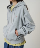 Felpa con Cappuccio e Cerniera Gramicci One Point Grigio Heather