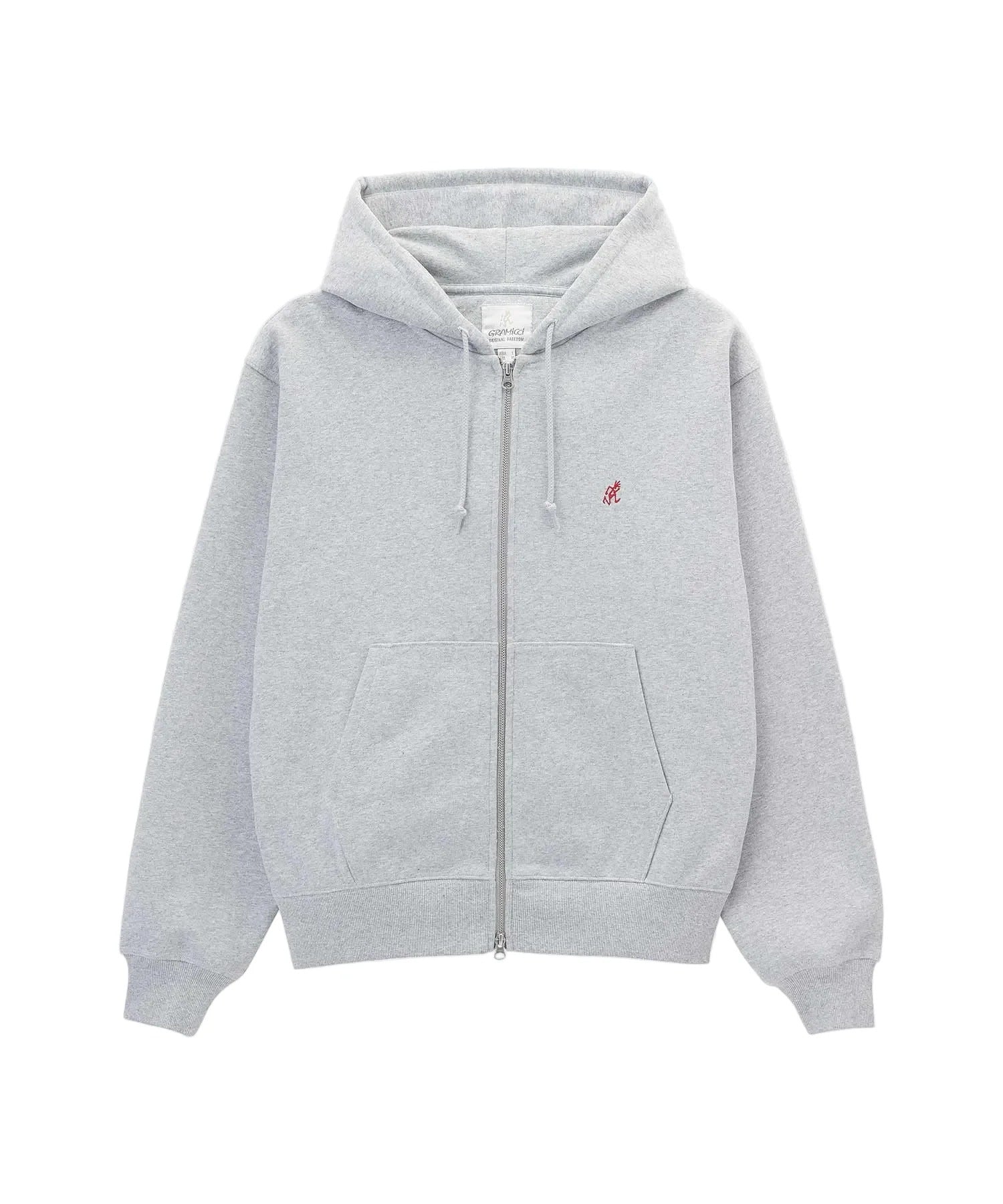 Felpa con Cappuccio e Cerniera Gramicci One Point Grigio Heather