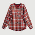 Acupuncture Slit Throat Shirt Fire Red