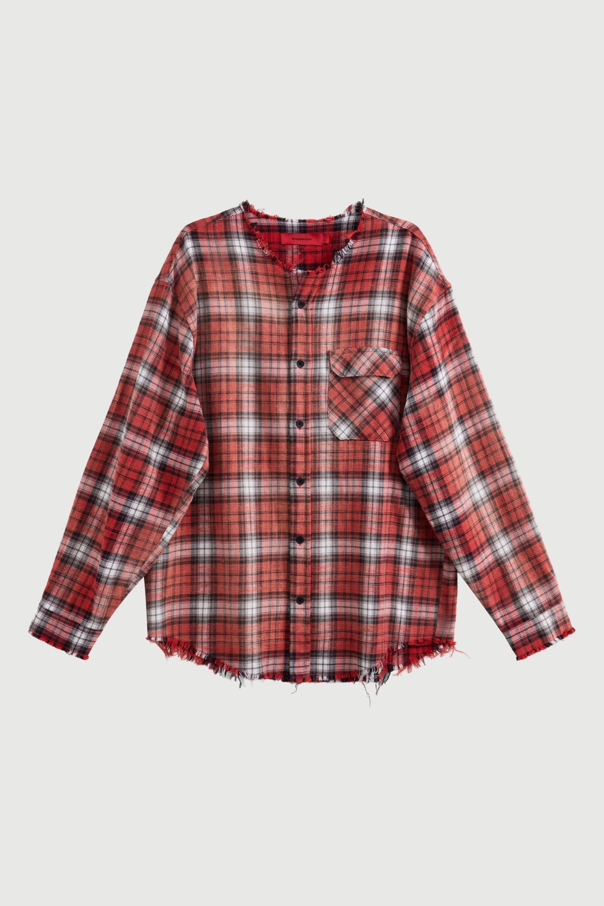 Acupuncture Slit Throat Shirt Fire Red