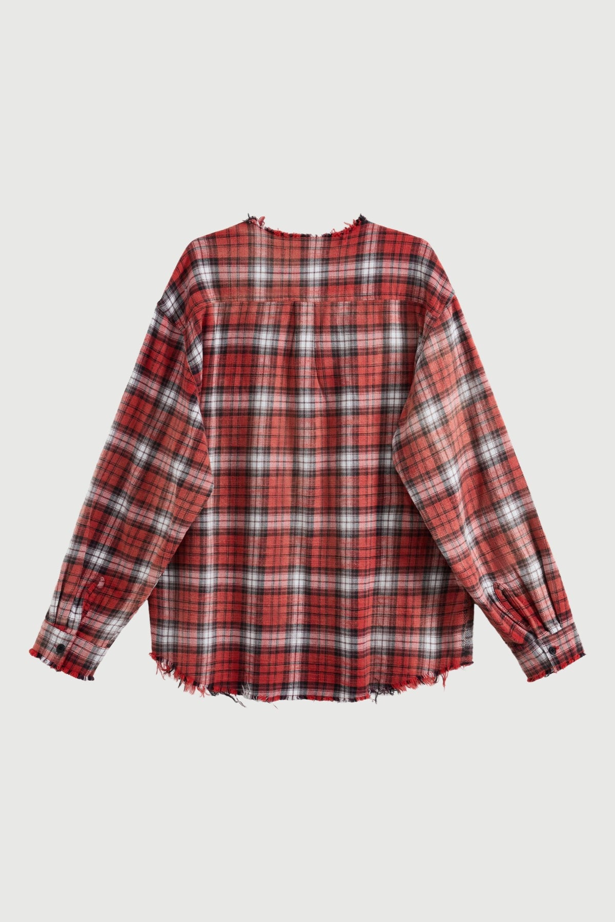 Acupuncture Slit Throat Shirt Fire Red