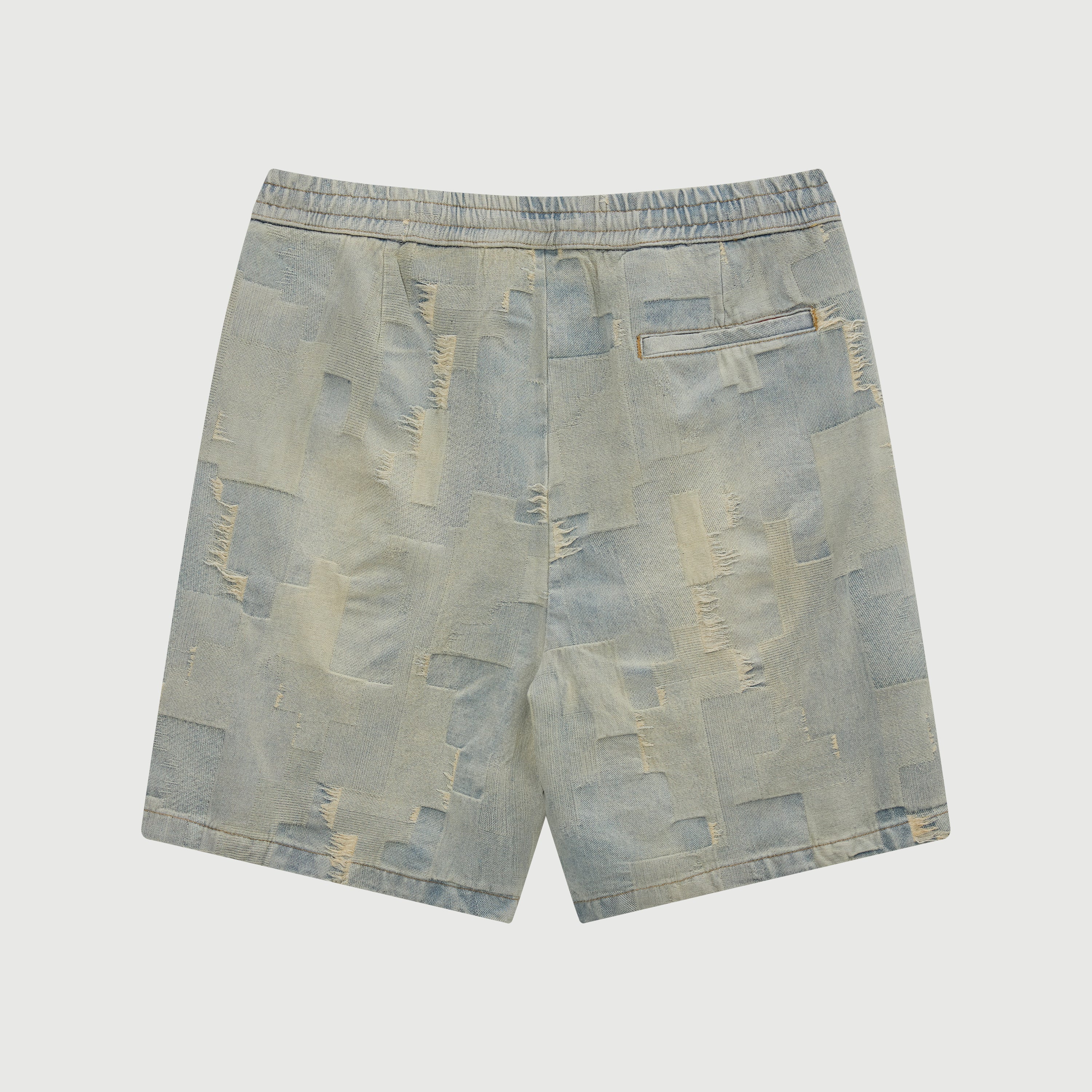 Acupunture Patch Work Shorts Blue