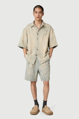Acupunture Patch Work Shorts Blue