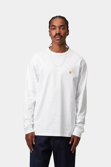 Carhartt Wip Ls Chase Tee White