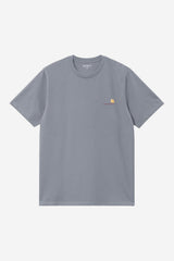 Carhartt Wip Ss American Script Tee Shady Blue