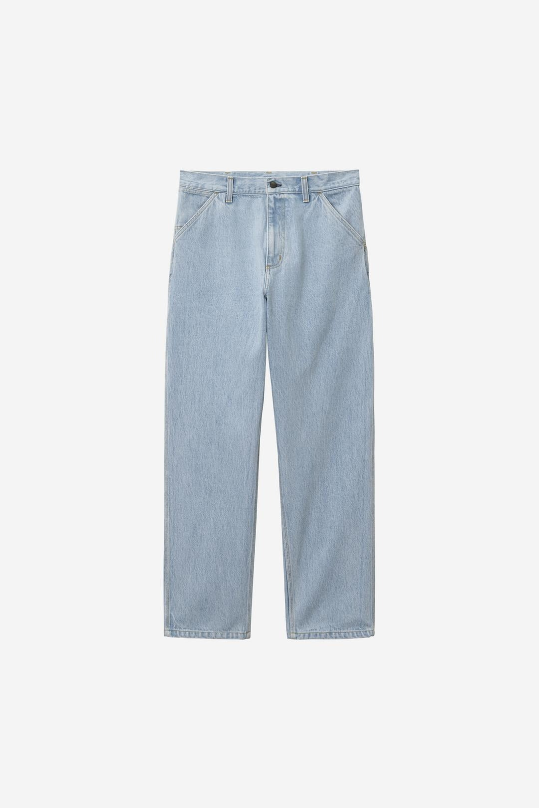 Carhartt Wip Single Knee Pant Blue Heavy Stone Bleached