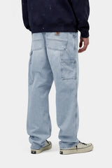 Carhartt Wip Pantaloni Single Knee Blu Heavy Worn Bleached