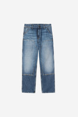 Carhartt Wip Double Knee Pant Blue Marble Used Wash