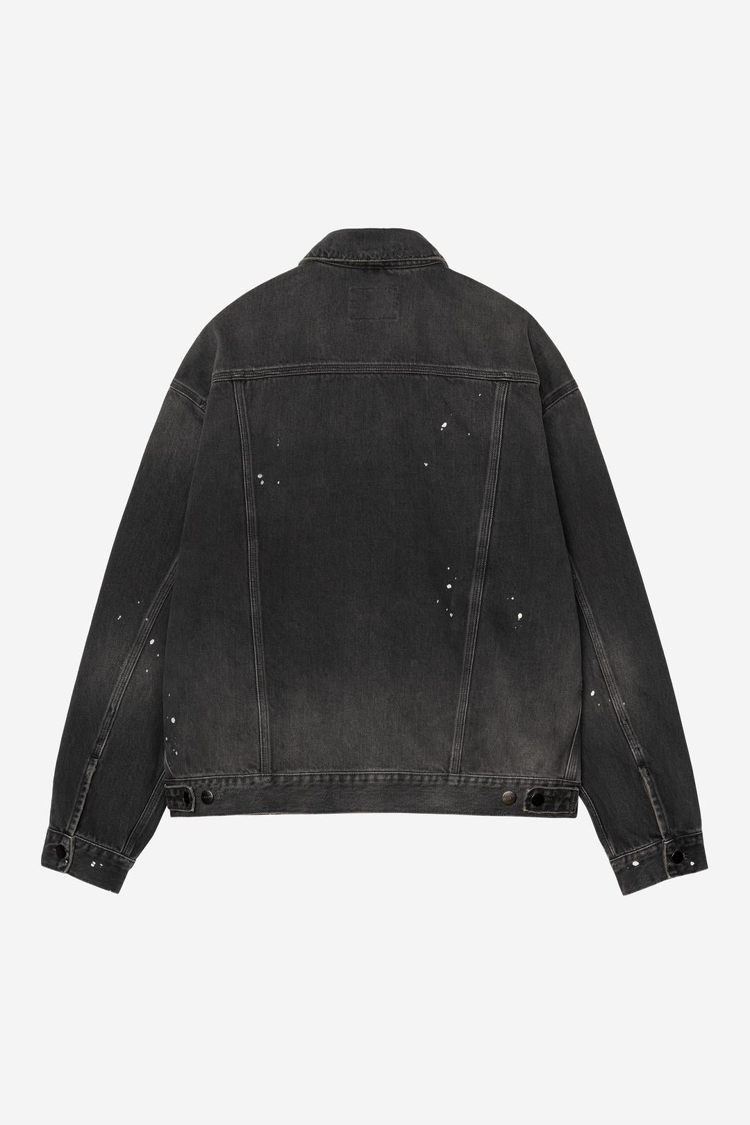 Carhartt Wip Helston Jacket Black Destroy Wash Splatter