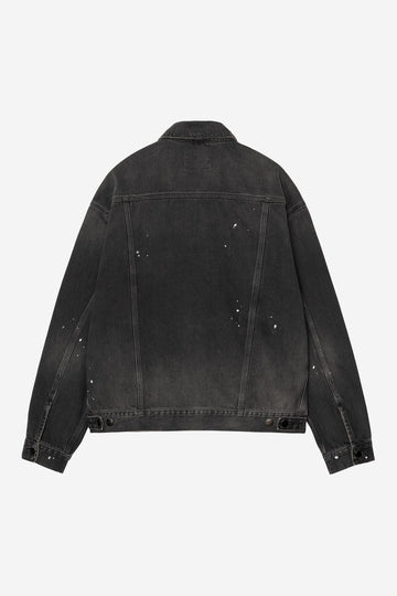Carhartt Wip Helston Jacket Black Destroy Wash Splatter