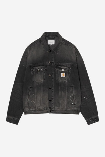 Carhartt Wip Helston Jacket Black Destroy Wash Splatter
