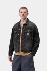 Carhartt Wip Giacca Helston Black Destroy Wash Splatter