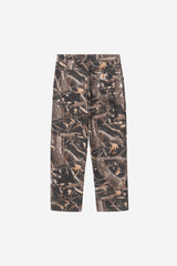 Carhartt Wip Single Knee Pant Camo Feather Tree Black Heavy Stone Wash