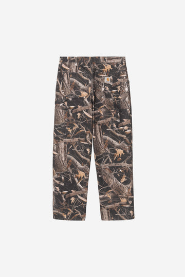 Carhartt Wip Single Knee Pant Camo Feather Tree Black Heavy Stone Wash