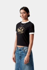 Carhartt Wip Donna W Reminiscing Ringer Tee Black Heavy Stone Wash