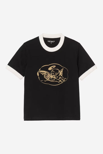 Carhartt Wip Donna W Reminiscing Ringer Tee Black Heavy Stone Wash