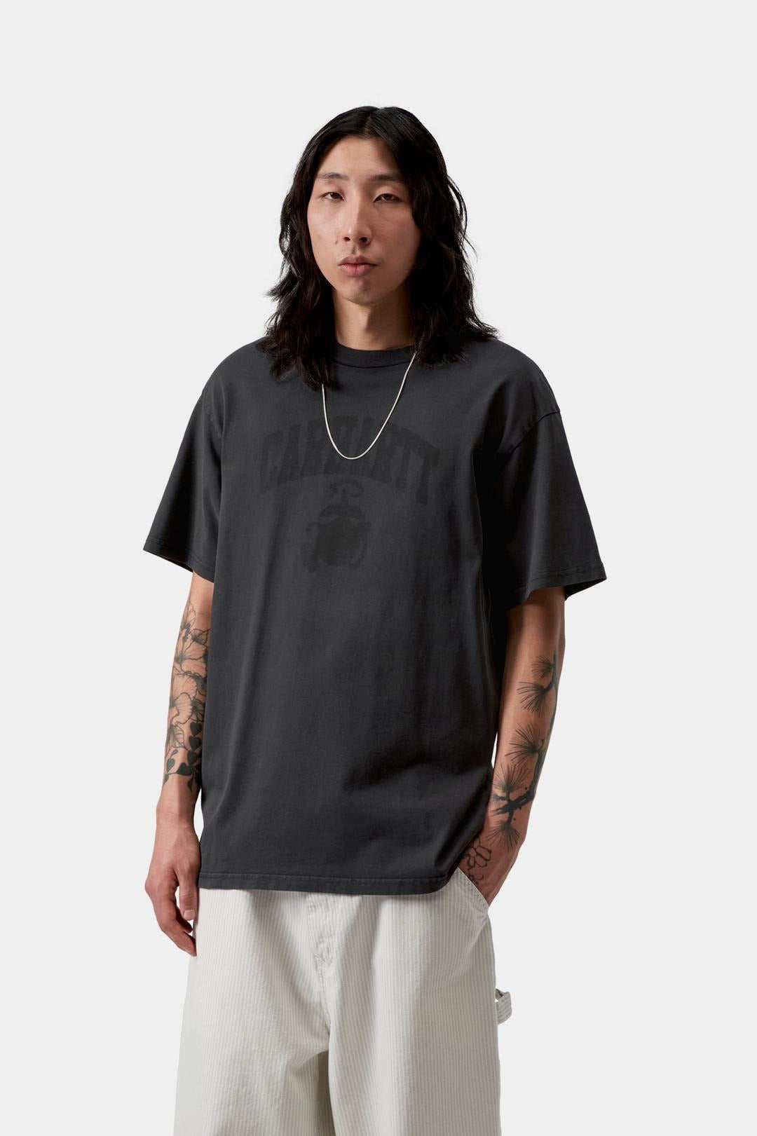 Carhartt Wip  Faded Pond Corps Tee Black Heavy Stone Wash