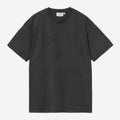 Carhartt Wip T-Shirt Faded Pond Corps Nera Lavaggio a Pietra Intenso