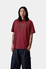 Carhartt Wip  Faded Pond Corps Tee Marsala Heavy Stone Wash