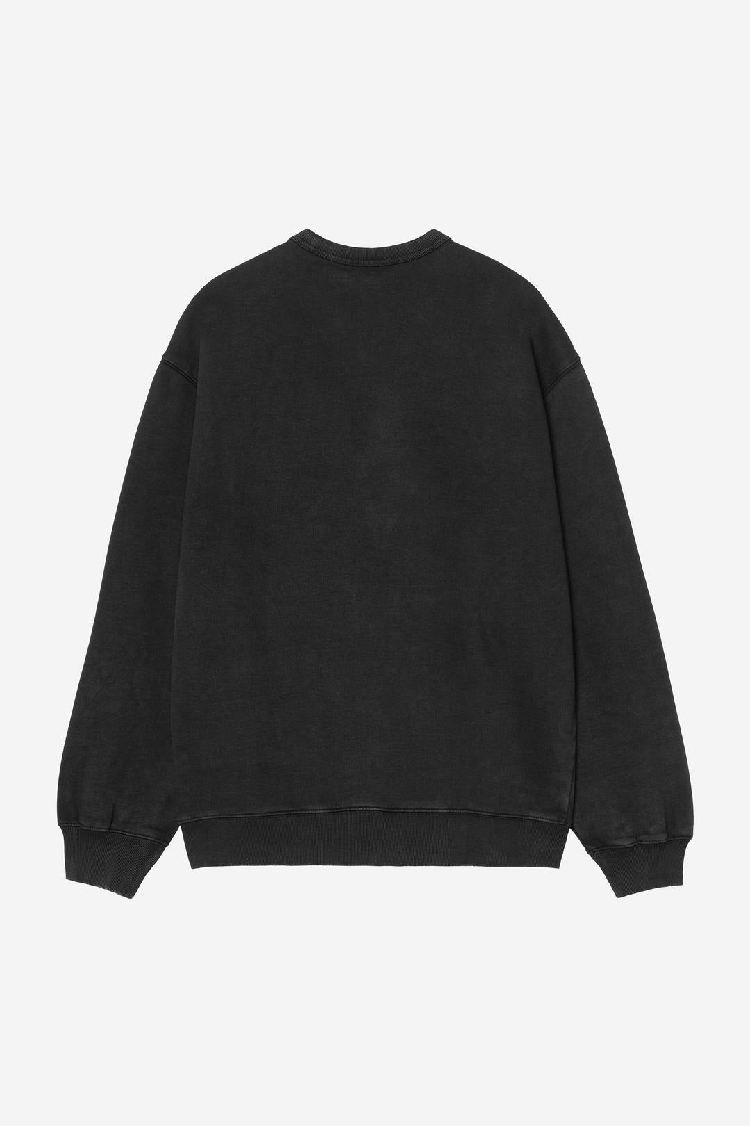 Carhartt Wip Faded Pond Corps Sweatshirt Black Heavy Stone Wash