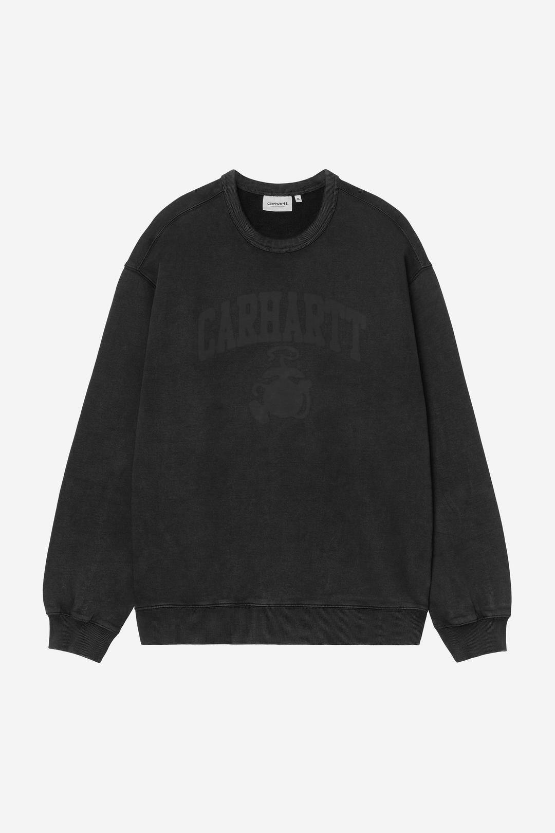 Carhartt Wip Faded Pond Corps Sweatshirt Black Heavy Stone Wash