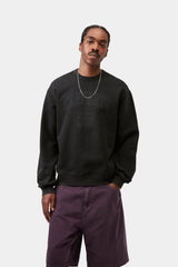 Carhartt Wip Faded Pond Corps Sweatshirt Black Heavy Stone Wash