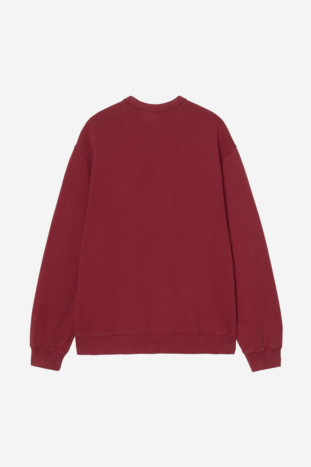 Carhartt Wip Faded Pond Corps Sweatshirt Marsala Heavy Stone Wash