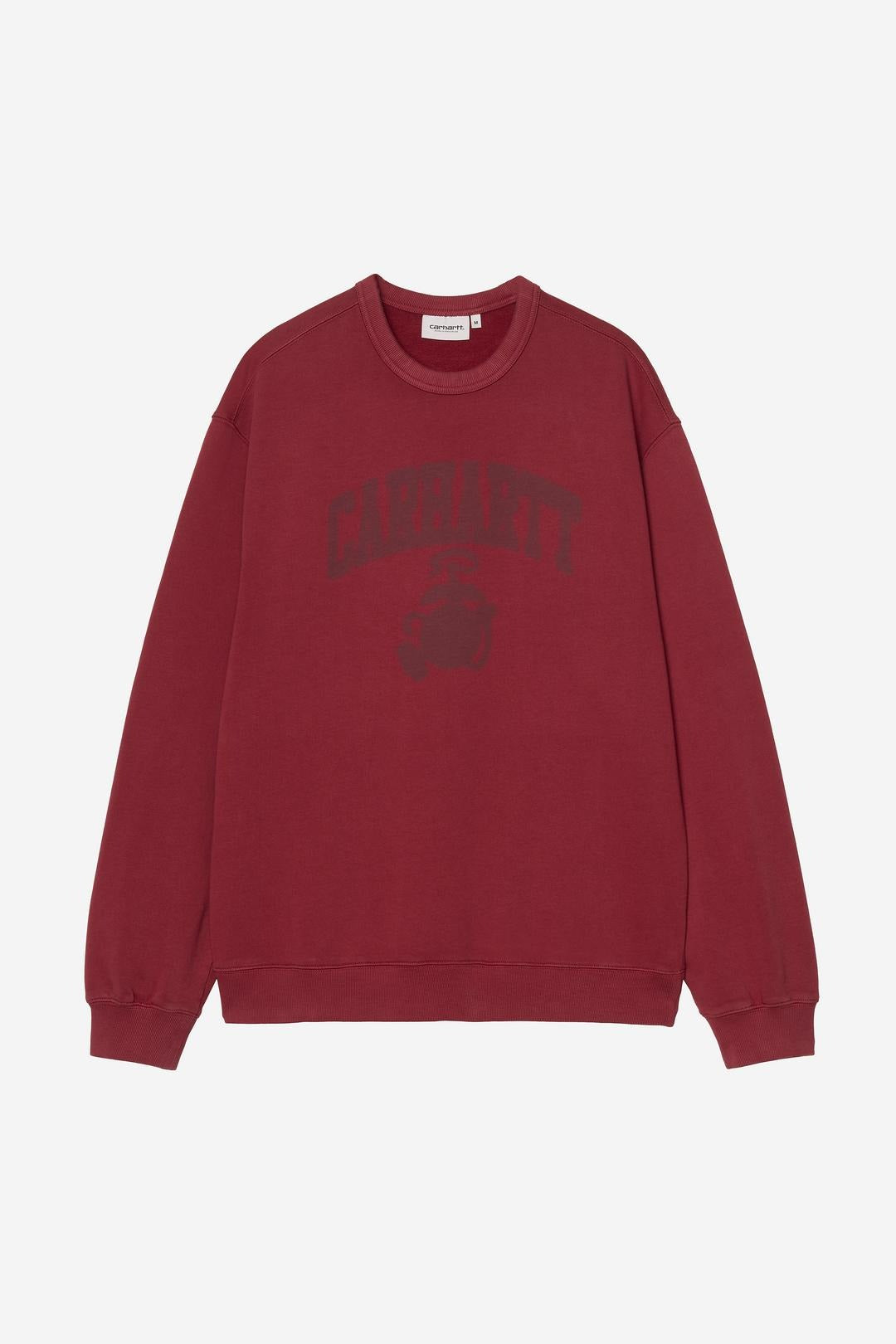 Carhartt Wip Faded Pond Corps Sweatshirt Marsala Heavy Stone Wash