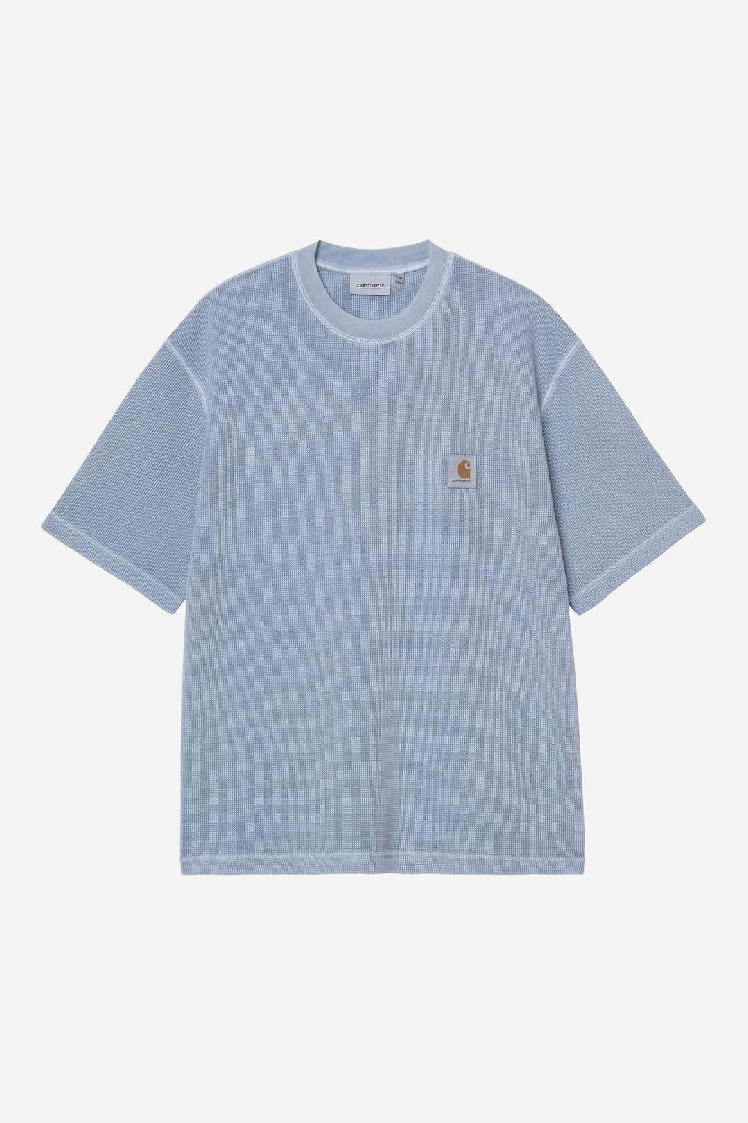 Carhartt Wip Nelson Waffle Tee Gentle Blue Garment Dyed