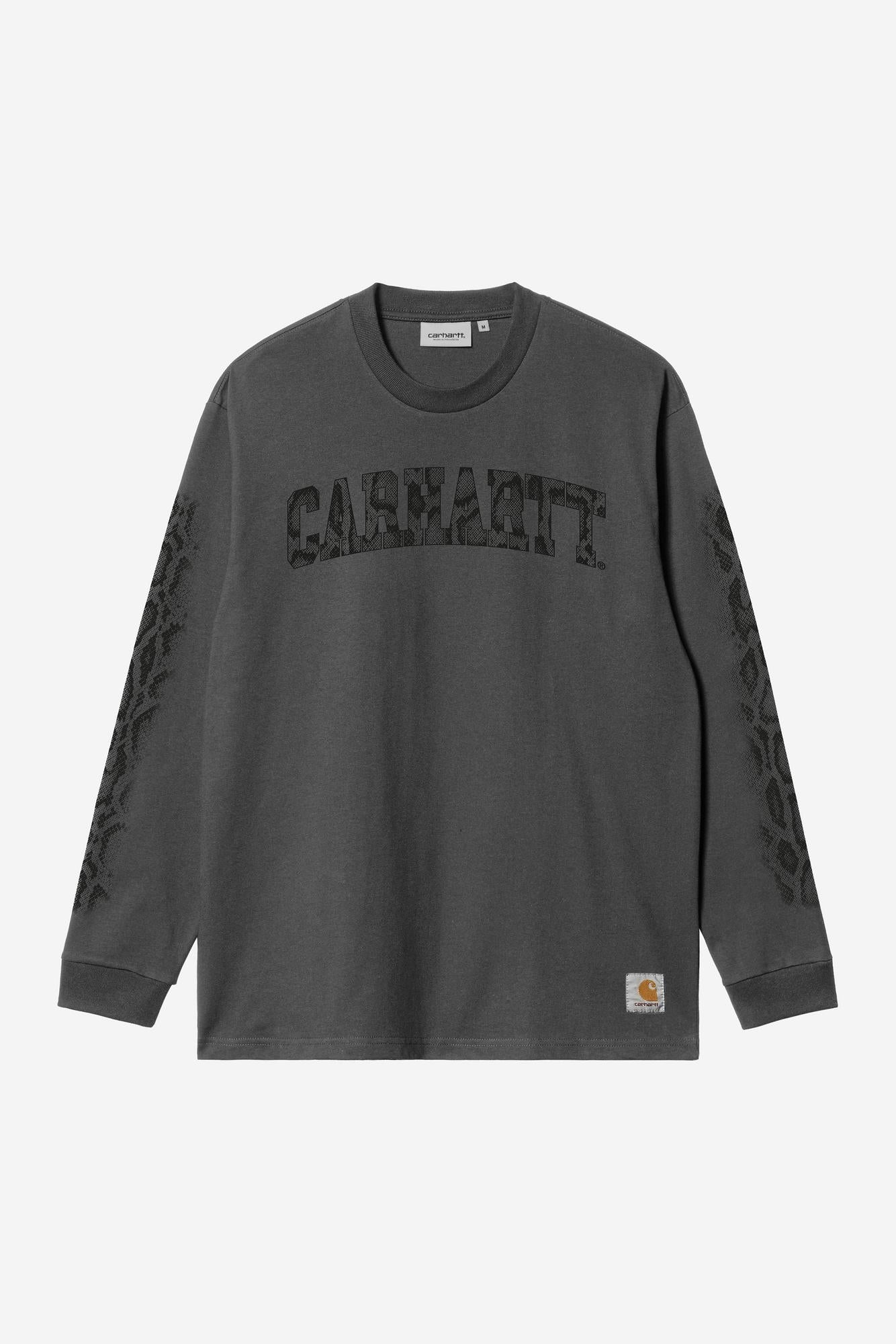 Carhartt Wip Ls Camo Snake Tee Black Garment Dyed