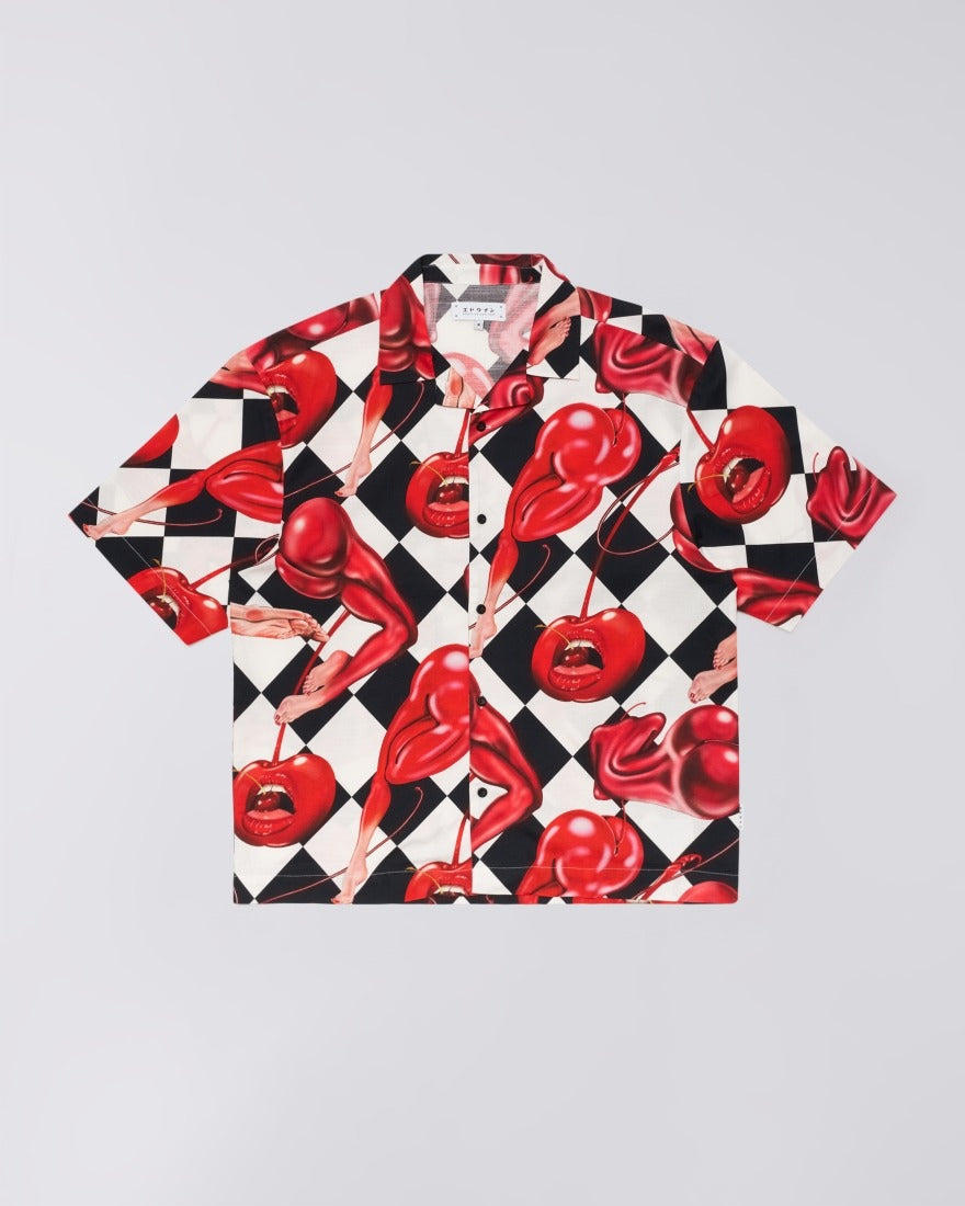 Edwin Miki Kim Cherry Shirt Multicolor Garment Washed