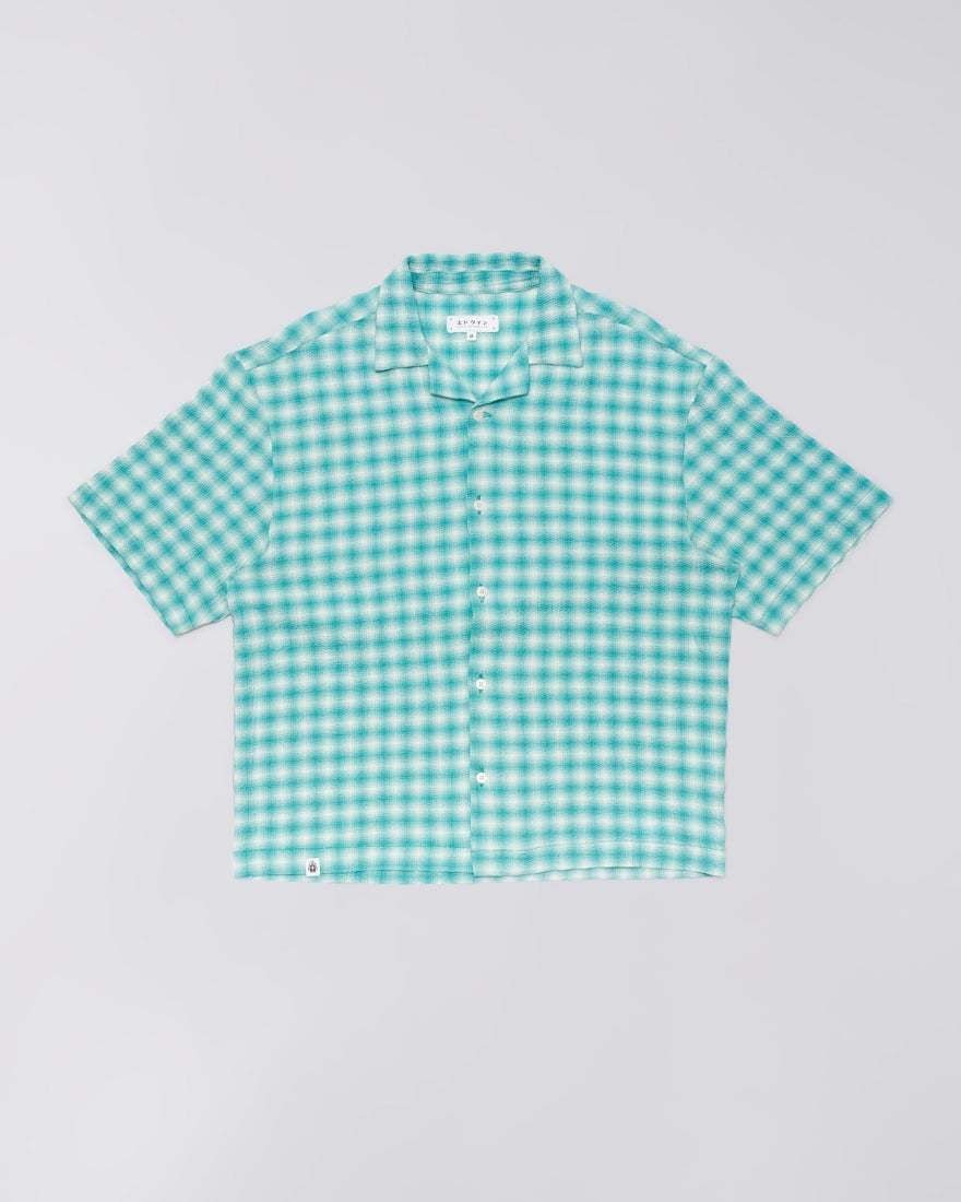 Edwin Saga Shirt Teal Garment Washed