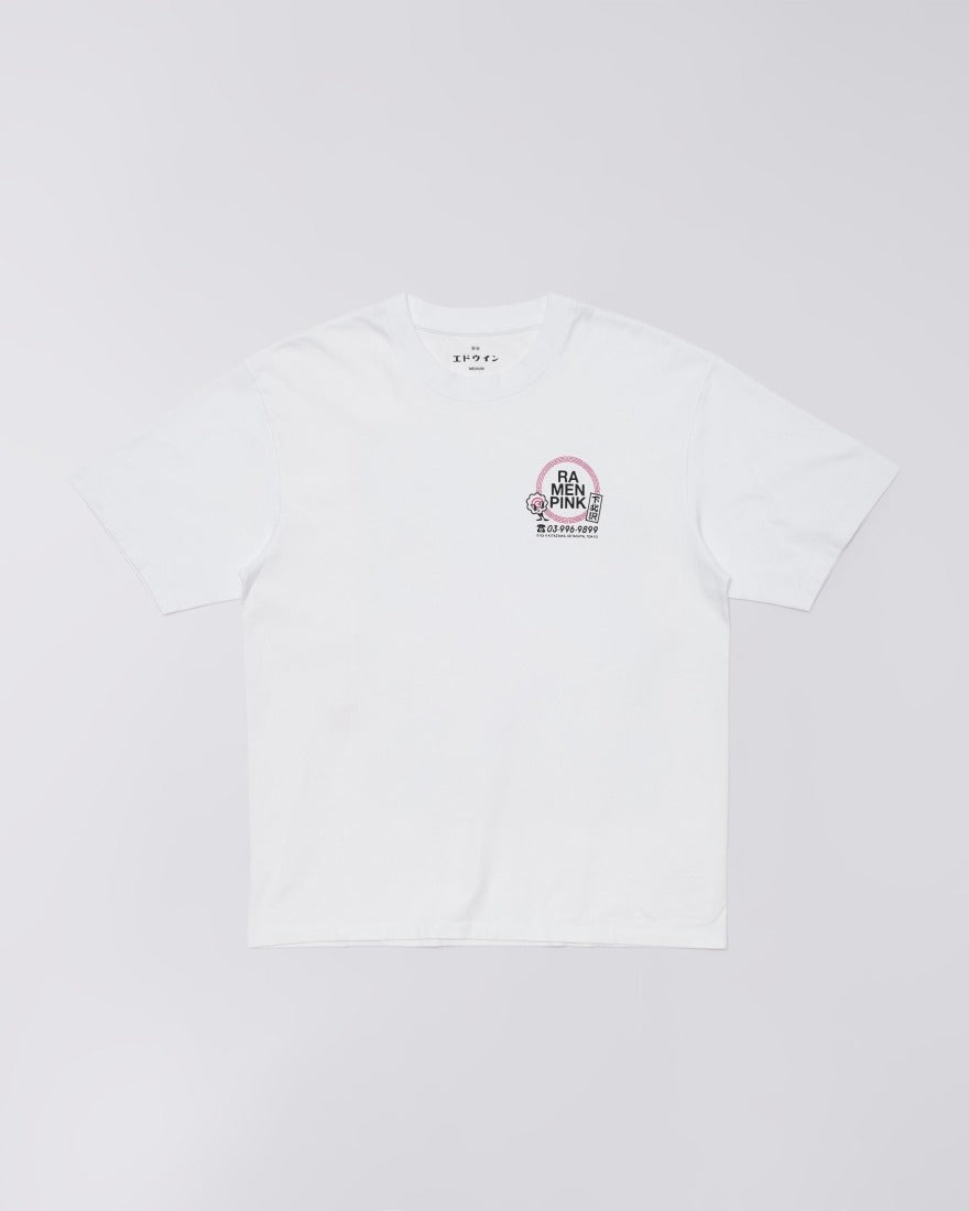 Edwin Ramen Pink Tee White