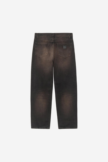 Carhartt Wip Aaron Pant Black Tobacco Used Wash