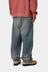 Carhartt Wip Aaron Pant Blue Worn Used Washed