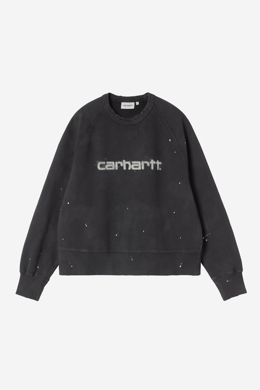 Carhartt Wip Donna W Painter Sweatshirt Black Destroy Wash Splatter