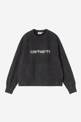 Carhartt Wip Donna W Painter Sweatshirt Black Destroy Wash Splatter