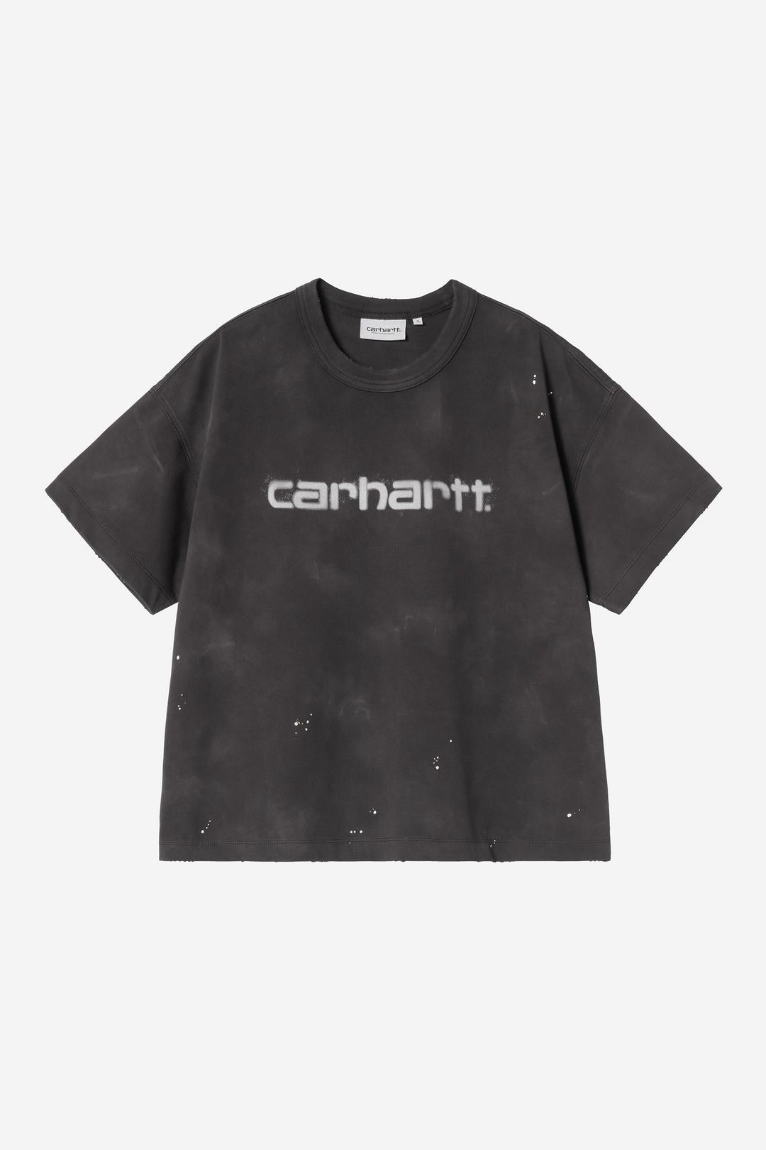 Carhartt Wip Donna W Painter Tee Black Destroy Wash Splatter