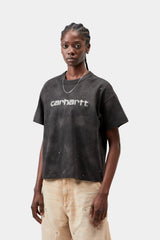 Carhartt Wip Donna T-Shirt W Painter Lavaggio Black Destroy Splatter